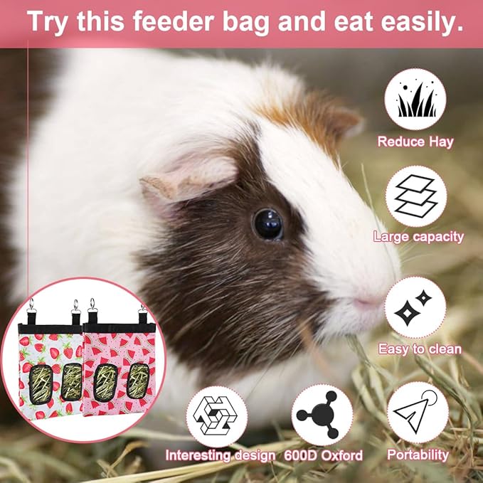 DZWLKJ Rabbit Hay Feeder, 600D Polyester, Watermelon, Hay Feeder Bag, Guinea Pig, Chinchilla, Hamsters, Small Pets, 1 Pack, Foldable, Lightweight