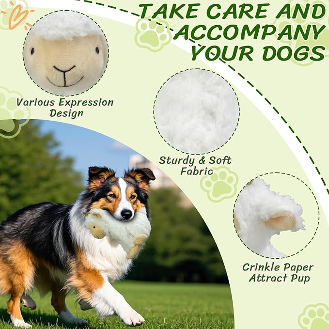 Squeaky Dog Toys for Large- Plush Stuffed Chew Toy with Soft Fabric- Interactive Puppy Toys to Keep Them Busy- Indoor & Outdoor Play