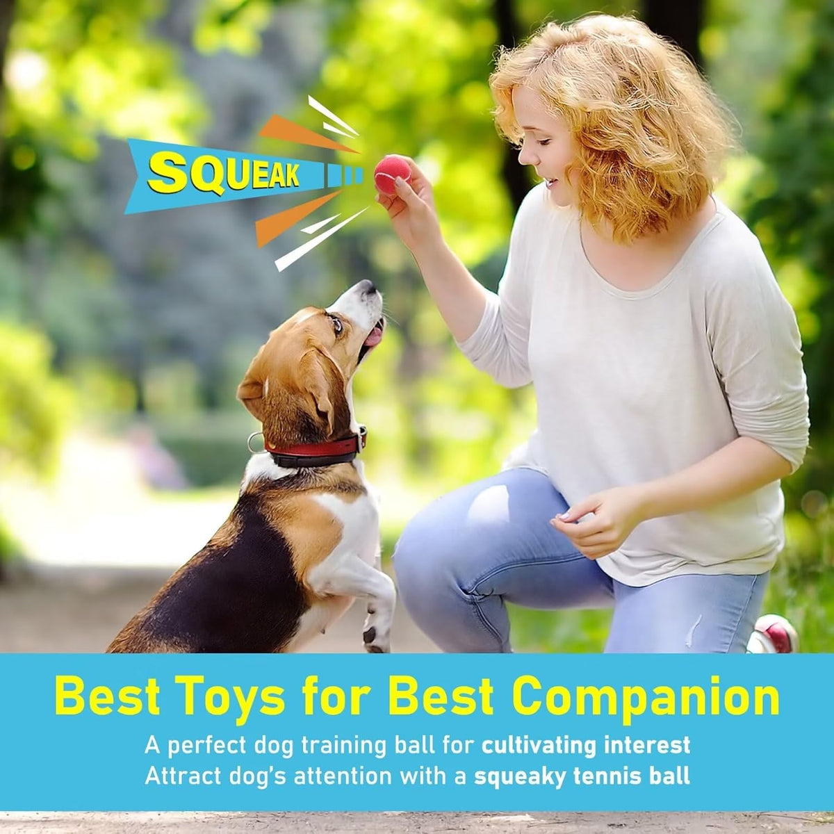 Prime Pets Mini Tennis Balls for Dogs, 2 Inch Squeaky Dog Toys, Interactive Dog Toy Balls for Indoor Outdoor, Squeaky Toys for Small & Medium Dogs