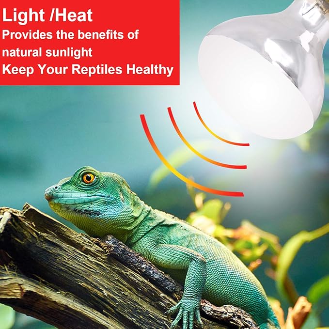 Aiicioo UVB Reptile Light 100W - UVB Light Bulb for Reptile Mercucry Vapor Bulb Heat Basking Lamp Bulb Full Spectrum UVA UVB All in One Sun Lamp for Bearded Dragon Lizard Turtle
