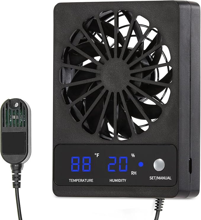 Reptile Fan,Humidity Fan,Dehumidifier for Rainforest Terrarium Vivarium, Improving Air Circulation for Amphibians, Reptiles, and Snakes