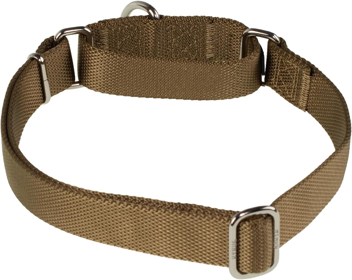Hyhug Pets Premium Upgraded Heavy Duty Nylon Anti-Escape Martingale Collar for Boy and Girl Dogs Comfy and Safe - Professional Training, Daily Use Walking. (Army Yellow, Medium)