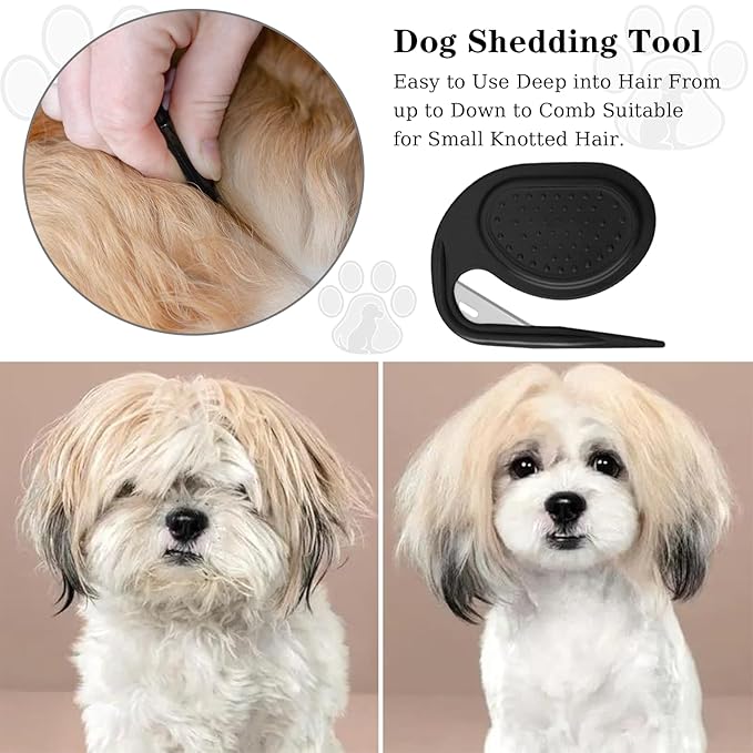 Multifunctional Pet Grooming Tool - Knotting Comb for Cats and Dogs, Hair Removal Tool for Loose and Knotted Fur, Knot Remover and Opener