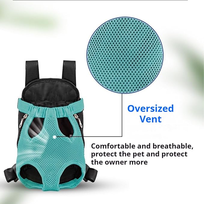 Portable Pet Carrier Backpack, Adjustable Pet Front Cat Dog Carrier Backpack Travel Bag for Small Medium Dogs Cats Puppies, Cat Backpack Carrier for Hiking Cycling (M, L)