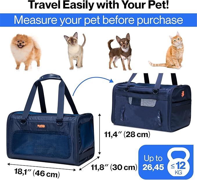 Dog Sling Carrier for Small Dogs – Pet Shoulder Bag with Safety Strap, Breathable Dog Pouch Carrier for Puppies and Cats – Soft Hands-Free Dog Carrier for Travel, Hiking, Shopping