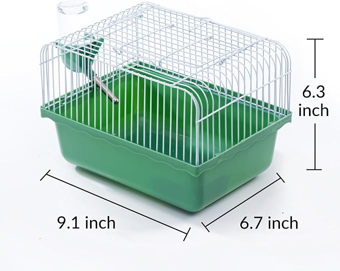 Small Hamster Cage, Hamster Travel Carrier, Travel Cage, Portable, Hand-held, Breathable, Easy to Clean Carry, for Short Trip, Visit to The Pet Clinic, for Small Size Hamsters, Green