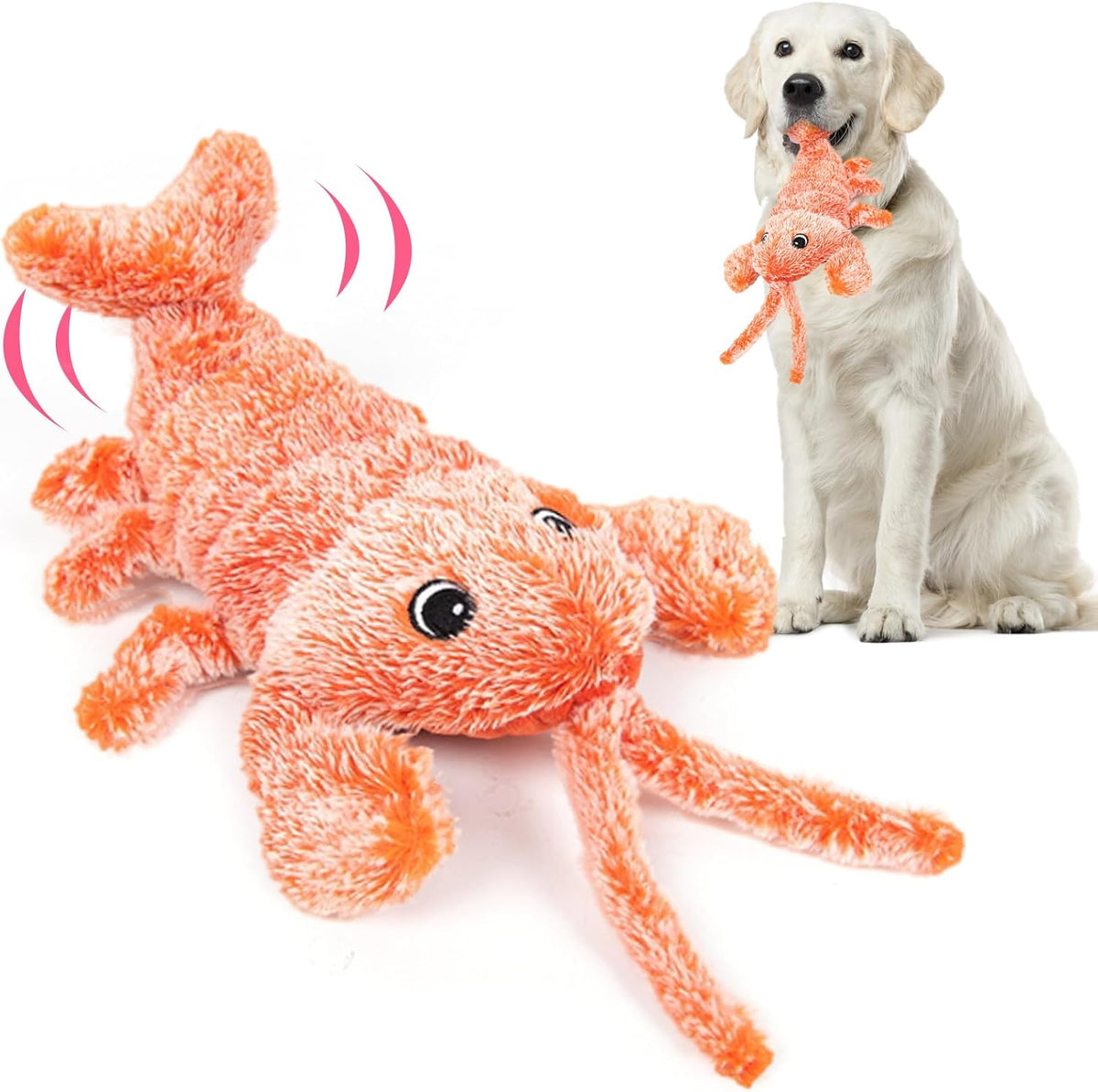 BABORUI Dog Toys, Interactive Dog Toys to Keep Them Busy, Wiggly Lobster Dog Toy for Boredom, Rechargeable Moving Dog Chew Toys for Small/Medium/Large Dogs/Puppy Toys