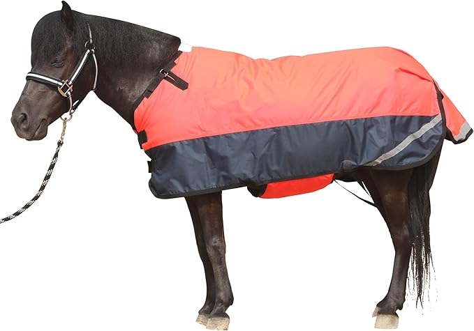 Foal/Mini Horse Size 30"-48" Waterproof & Breathable 300 Denier Winter Turnout Blanket with 150g Polyfill Fluorescencered Small