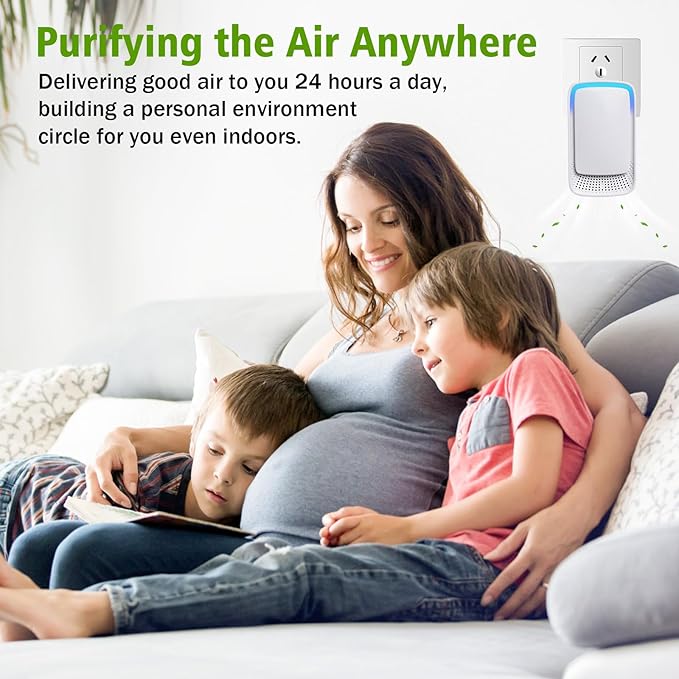 Plug In Air Ionizers for Home Quiet Operation Air Cleaner for Bathroom,Living Room,Office,Kitchen,Pet Room,Portable Negative Ion Air Purifier for Bedroom (4)