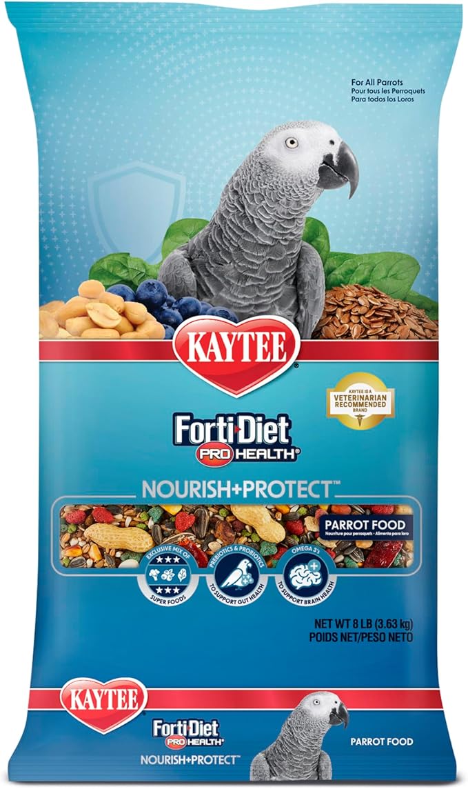 Kaytee Forti-Diet Pro Health Pet Parrot Bird Food, 8 Pound