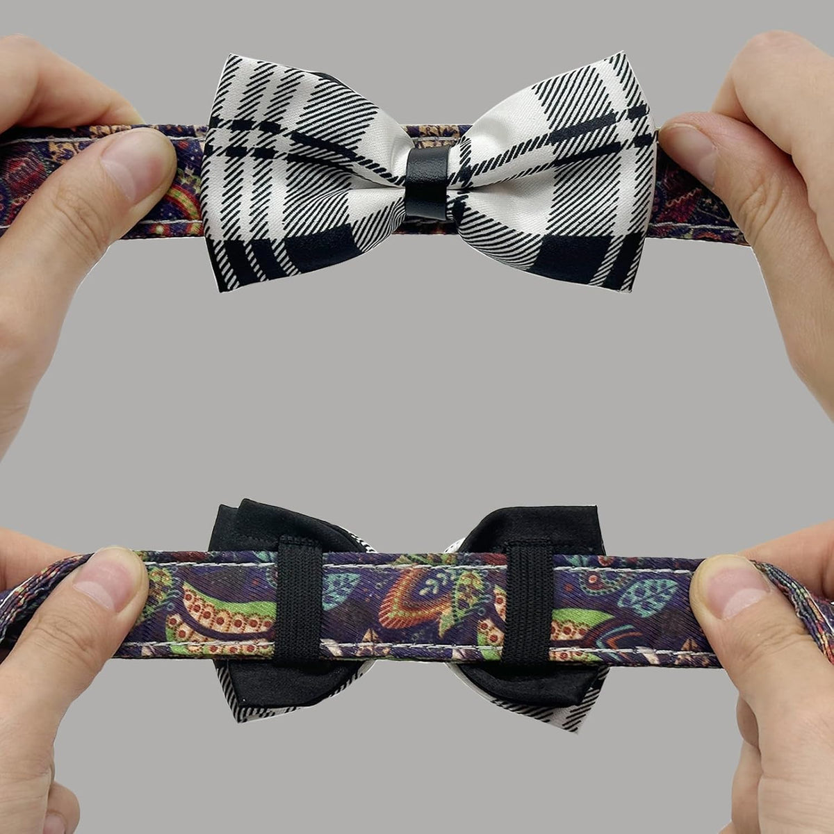10 PCS Dogs Collar Elastic Attachment Bow Ties for Small Medium Large Pet/Cats Puppies Collar Charms Accessories Slides Bowties for Birthday Wedding Parties(Classic Medium)