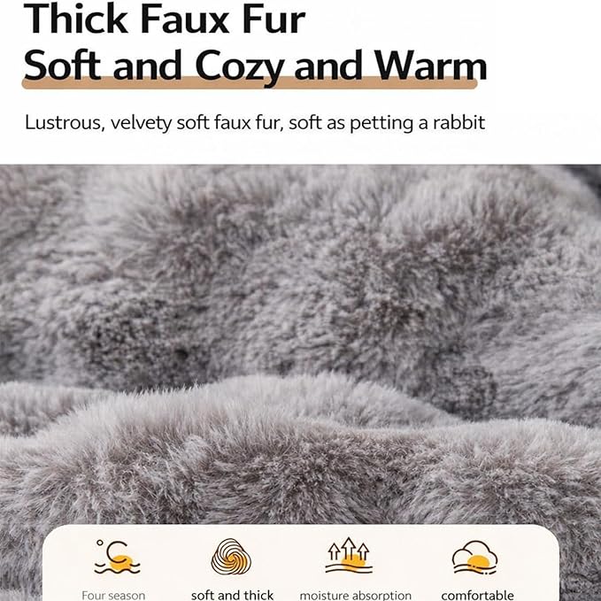 Dream Cloud Pet Sofa Bed Machine Washable Waterproof Supportive Comfort Non-Slip Plush Pet Couch Bed with Raised Edge for Sofa Car Floor, Small Medium Dogs Cats, Furniture Protector (White2)