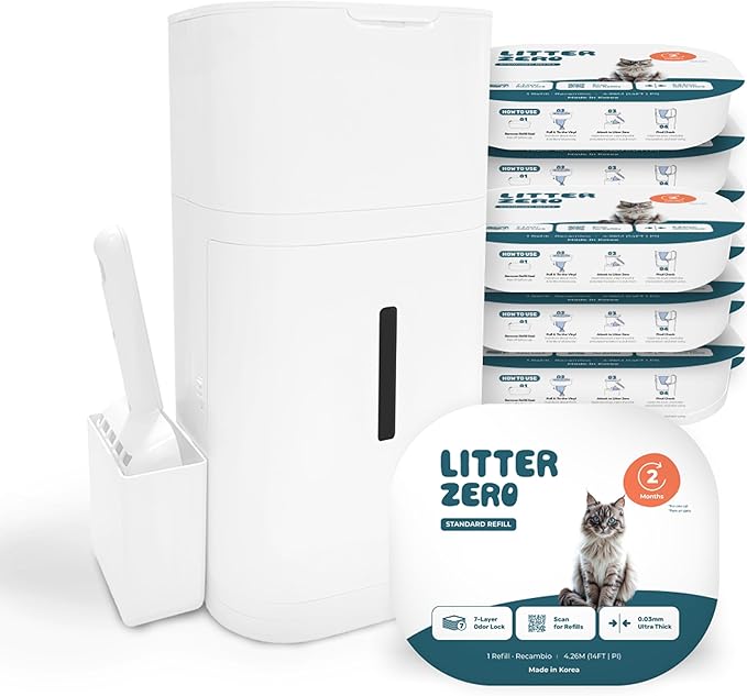 Litter Zero Base Set (Includes 1 Refill, Scoop) + 9 Additional Refill Pack