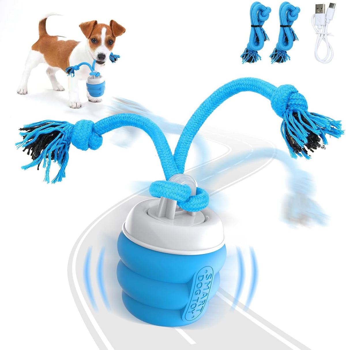 PUHOHUN Interactive Dog Toys Ball - Fun Moving Dog Toys to Keep Them Busy | Rechargeable Smart Automatic Dog Ball for Large, Medium, and Small Puppy Dogs for Boredom, Blue