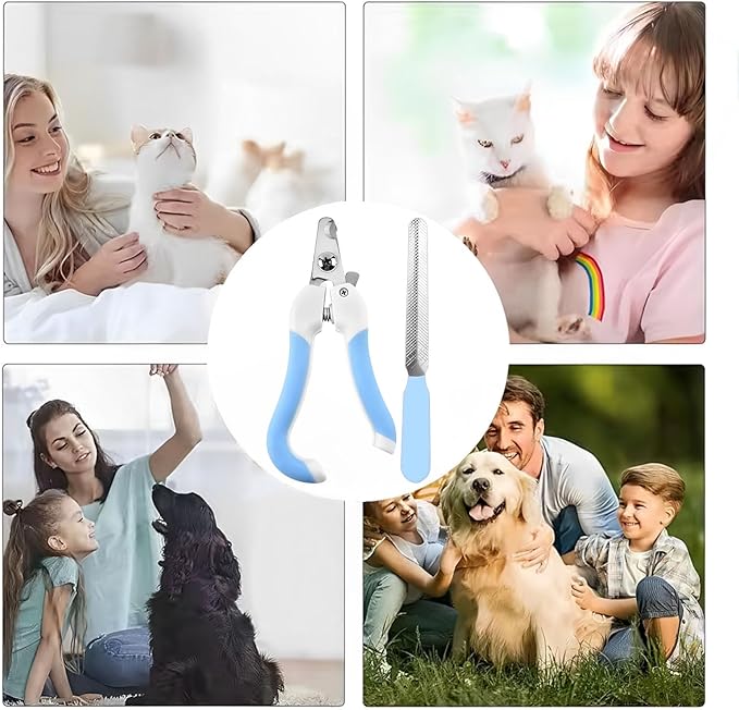 Zoocozy Cat Dog Pets Nail Clippers and Trimmers, Cat Grooming Supplies with Safety Guard, Avoid Overcutting, for Cat Dog Kitten Puppy Rabbit Guinea(Blue)