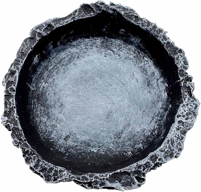 3 Pack Small Reptile Food and Water Bowls, Reptile Feeding Terrarium Bowls for Bearded Dragon Lizard Frog Gecko Tortoise Hermit Crab Snail (Black B)