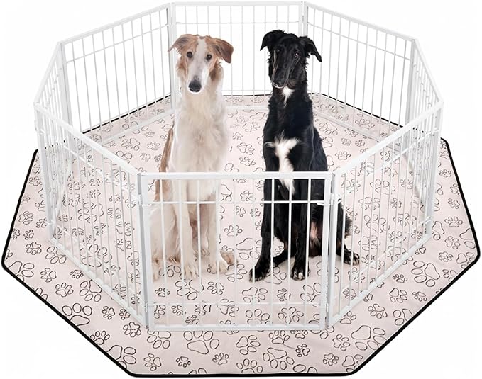 Qeils Reusable Puppy Pads, Washable Pee Pads for Dogs, Specifically Designed for 8 Panels for Dog Playpen Kennel Waterproof Non Slip Wee Wee pad, Absorbent Training Pads Extra Large