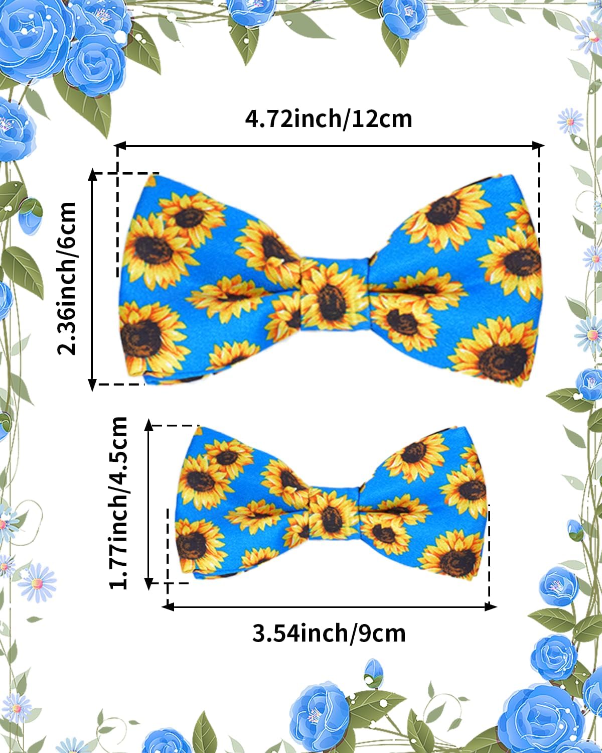 PET SHOW 10 Pack Big Dog Bow Ties for Large Medium Dogs Sliding Collar Attachments Daily Bowties Multiple Styles Cute Summer Bowknots Wedding Party Holiday Pet Grooming Accessories(Large)