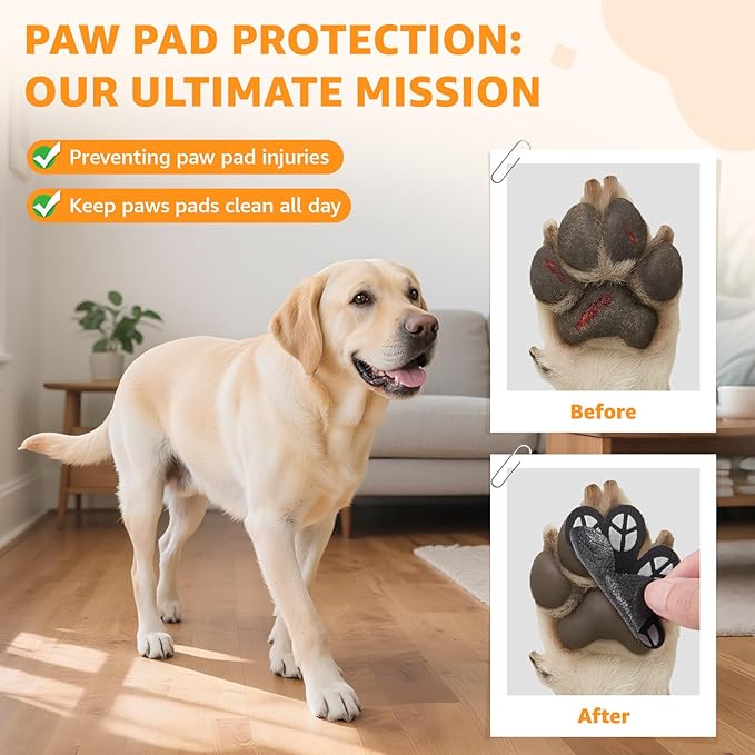 Paw Pads for Dogs Traction for Senior Dogs - Non Slip Sticky Dog Paw Protector Pads, Anti-Slip Adhesive Dog Paw Grip Pads Covers for Slippery Hardwood Floors to Prevent Slipping While Running Walking