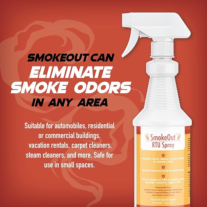 SmokeOut - Commercial Strength Odor Eliminator - Neutralizer, Deodorizer, Odor Remover (32 ounce)