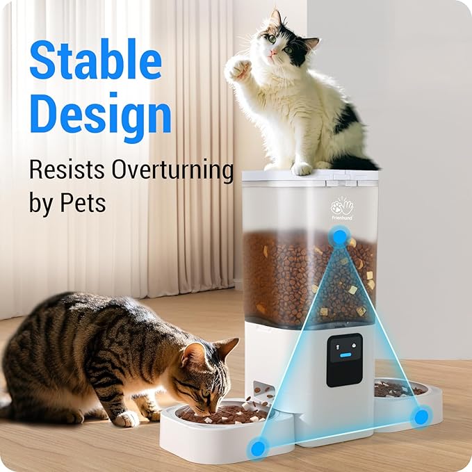 5G WiFi Automatic Cat Feeder with Slow Feed for 2 Cats: Automatic Dog Feeder with 7L Large Food Storage, Cat Food Dispenser with Alexa for Multiple Pets, Detachable for Easy Cleaning -29 Cup