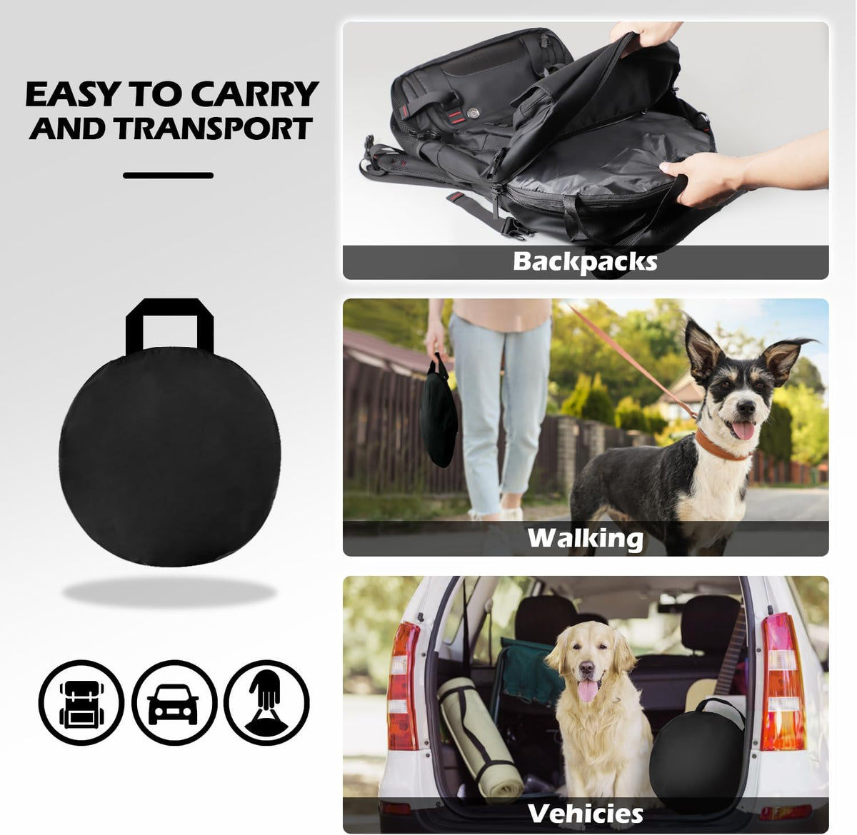 Cat Tent Outdoor, Pet Enclosure Tent Suitable for Cats and Small Animals, Indoor Playpen Portable Exercise Tent with Carry Bag（Black）