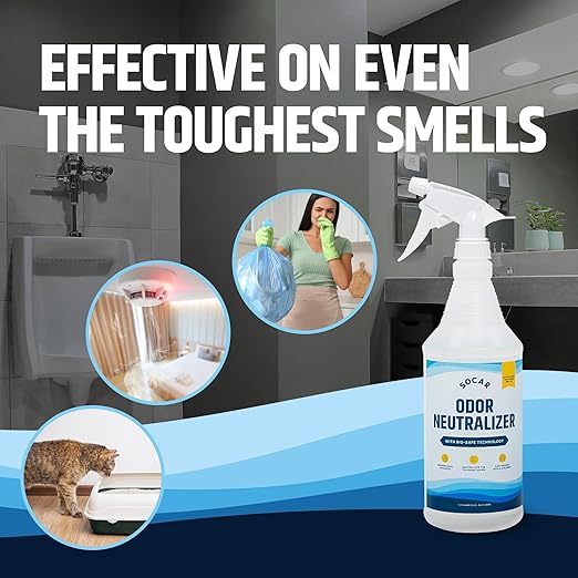 SOCAR - Odor Neutralizer 128oz Liquid REFILL - Odor Eliminator for Home, Office, Gym, Car. Eliminates Odors from Pets, Cooking, Sports Gear, Urine, Vomit & Unwanted, Strong Odors