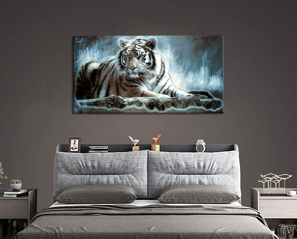 Yxbhhym Large Animals Canvas Wall Art Tiger Wall Picture Prints Poster Painting Framed Tiger Artwork for wall Bedroom Living Room Home Decorations Office Wall Decor-20x40inches
