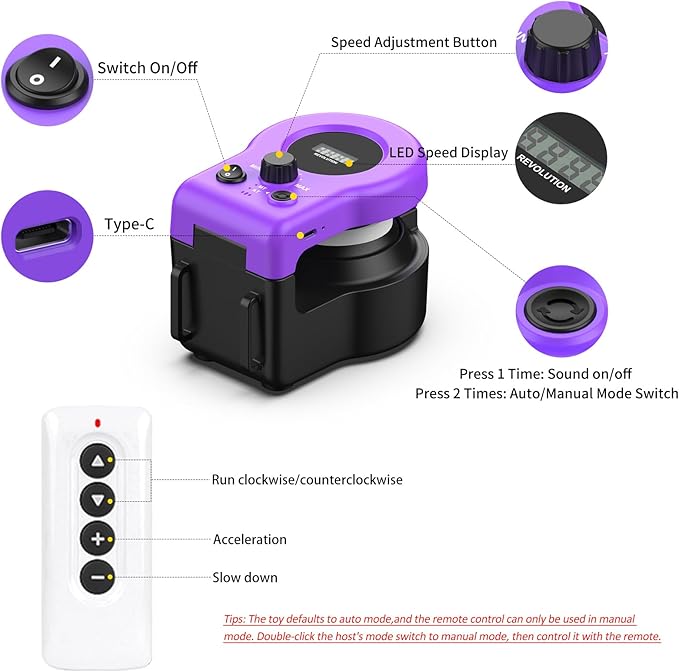 Pet Deluxe Interactive Cat Toys for Indoor Cats, Cat Treadmill Auto/Remote Control DIY Cat Mouse Hunting Toys, Keep Bored Kitten Dog Entertained to Chase, Feather Toy to Exercise Wheel-Purple