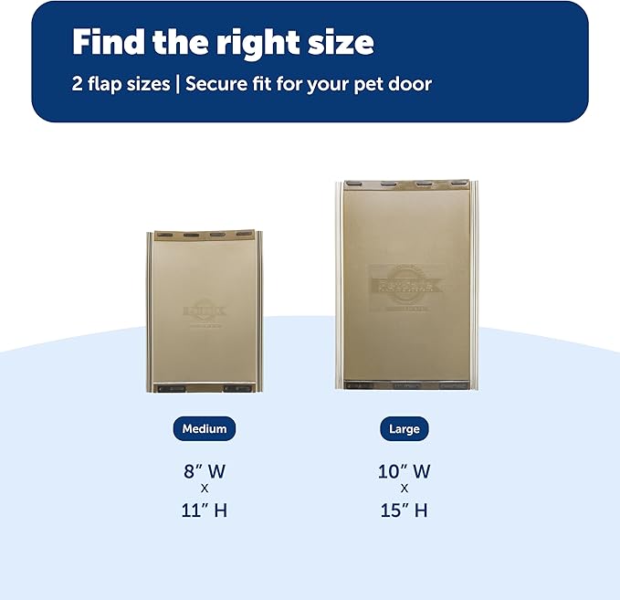 PetSafe Classic Replacement Flap - Maintains Weather Seal - Soft Tinted Vinyl Flap with Magnetic Closure - Compatible with Wall Entry & Patio Panel Pet Doors - Easy to Install - Large
