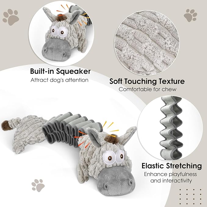 Large Squeaky Plush Dog Toys, Interactive Puppy Toys for Tug of War, Tough Pet Toys for Dogs, Dog Chew Toy for Small, Medium, and Large Dogs