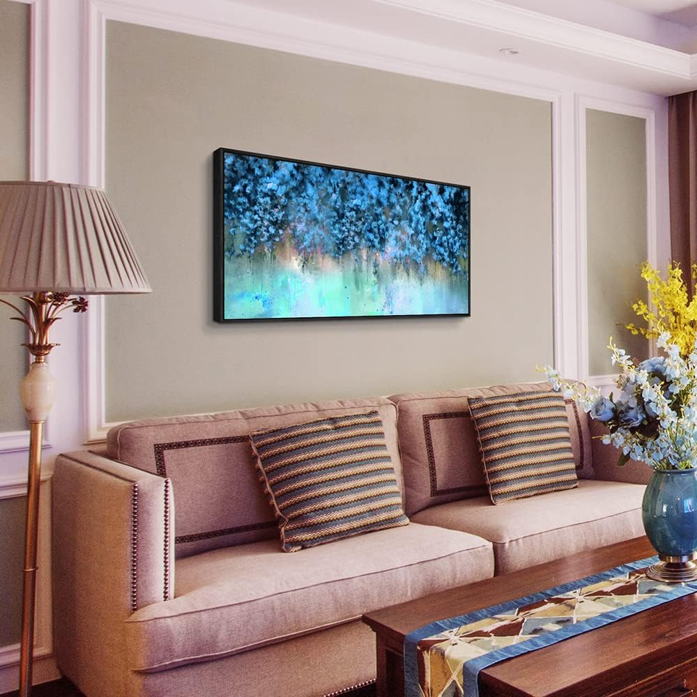 Framed Abstract Canvas Wall Decor For Living Room Wall Decorations For Bedroom Modern Office Wall Decorations Blue Fashion Pictures Artwork Bathroom Canvas Art Prints Kitchen Home Decor 20" X 40"