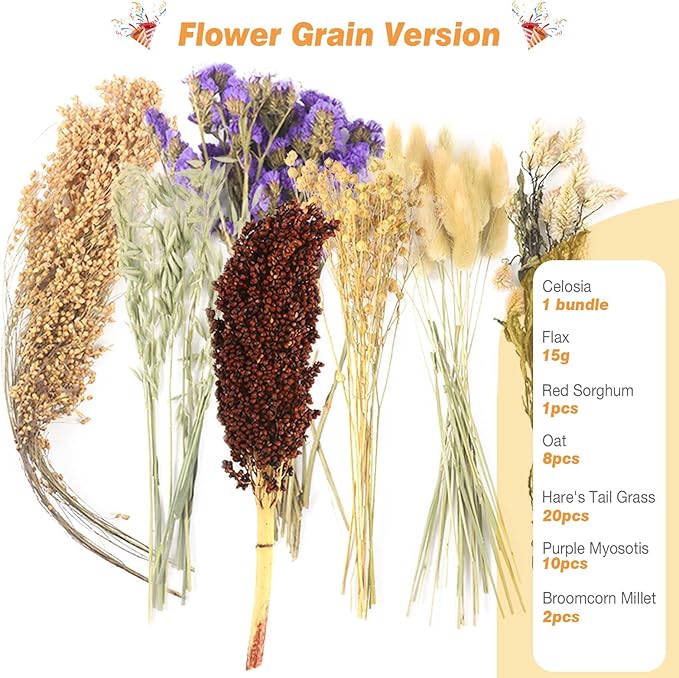 Natural Hamster Bedding, Hamster Herbs Flowers for Hamster Cage Enclosure Habitat Decor Hamster Sprays for Dwarf Syrian Guinea Hamsters Gerbil Degus or Other Small Animals（Flower Grain Version）