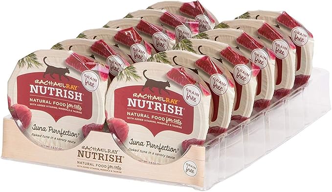 Rachael Ray Nutrish Natural Wet Cat Food, Tuna Purrfection Recipe, 2.8 Ounce Cup (Pack of 12), Grain Free (6303340281)