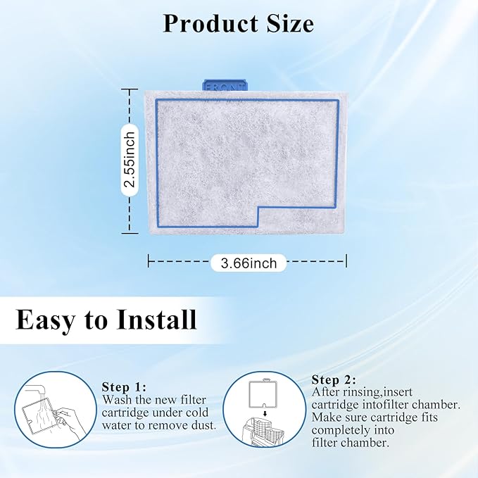 8 Pack Small Filter Cartridge Compatible with Aqueon Filters, Aquarium Fish Tank Filter Cartridges Replacement for QuietFlow E Internal Power Filter Size 10 and Minibow Aquarium Filters Size 1/2.5/5