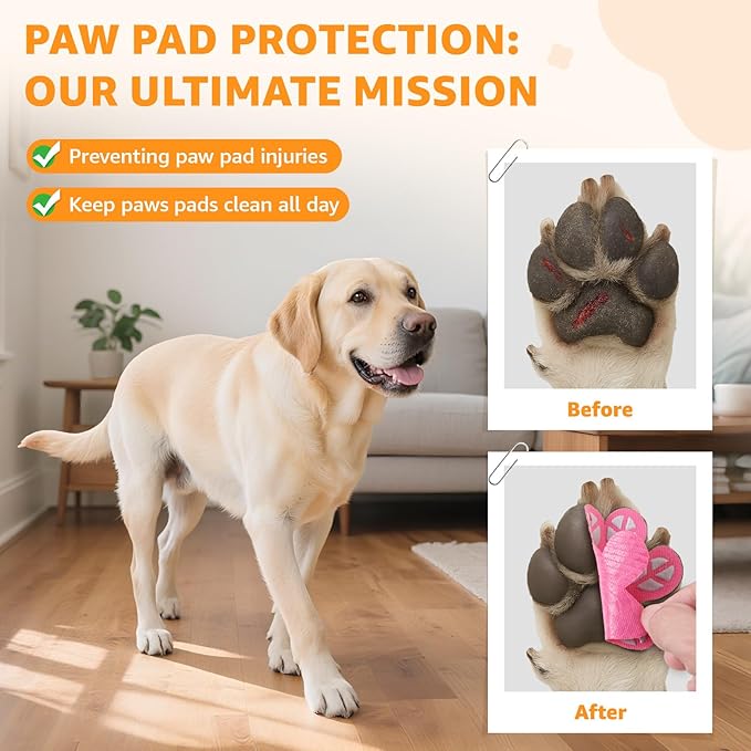 Paw Pads for Dogs Traction for Senior Dogs - Non Slip Sticky Dog Paw Protector Pads, Anti-Slip Adhesive Dog Paw Grip Pads Covers for Slippery Hardwood Floors to Prevent Slipping While Running Walking
