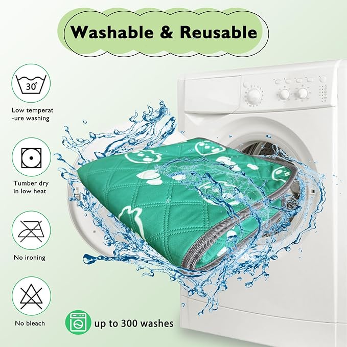 4 Pack Guinea Pig Bedding - Washable Guinea Pig Cage Liners, Waterproof Reusable & Anti Slip Pee Pads Super Absorbent Mats for Small Animals Pet Rabbit Bunny Hamster Rat (Green, 24 x 18 Inch)
