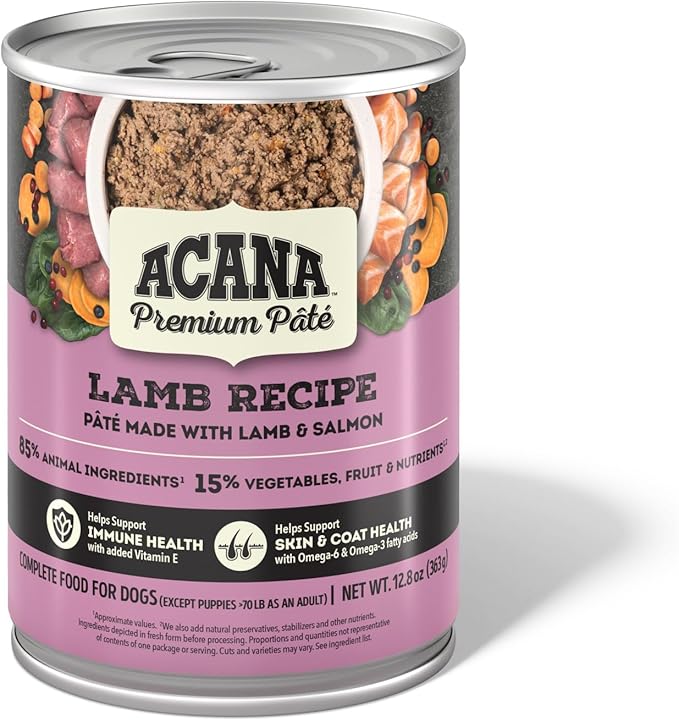 ACANA Premium Pate in Bone Broth Grain-free Wet Dog Food Lamb Recipe 12.8oz Cans (12 Count)