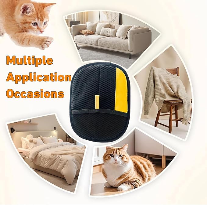 Pet Hair Removal Glove for Cats & Dogs,Upgrade Efficient Grooming Gloves for Pet Hair,Home UseReusable Cat & Dog Hair Remover for Couch, Furniture, Carpet, Curtain(3pcs)