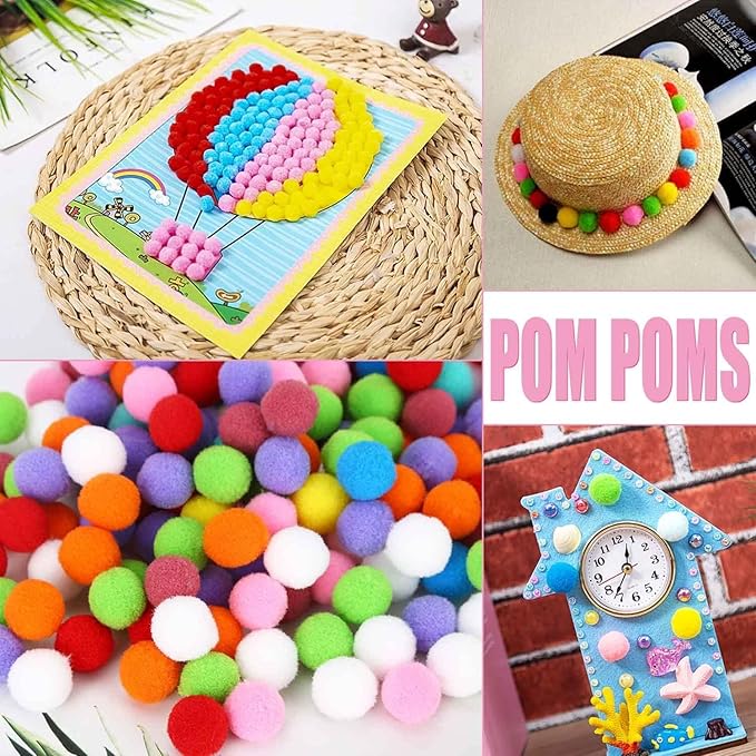 Loty Store 50PCS Cat Toys Balls 3CM,Soft Colorful Pompoms Ball Cat Chew Toy Kitten Pet Toy, Scratching Balls Toy Interactive Pet Supplies for Cats Kittens Dog