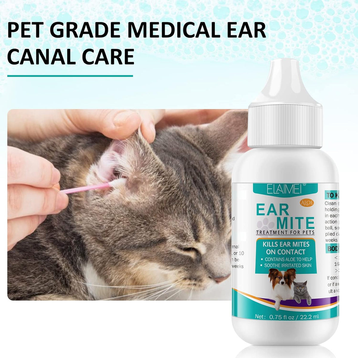 Ear Mite Treatment for Dogs 2PACK, Dog Ear Infection Treatment, Dog Ear Mite Treatment, Dog Ear Drops Alleviation Suffering from Ear Mites & Itching and Odours Stinky Stuff, Dogs Ear Care Solution