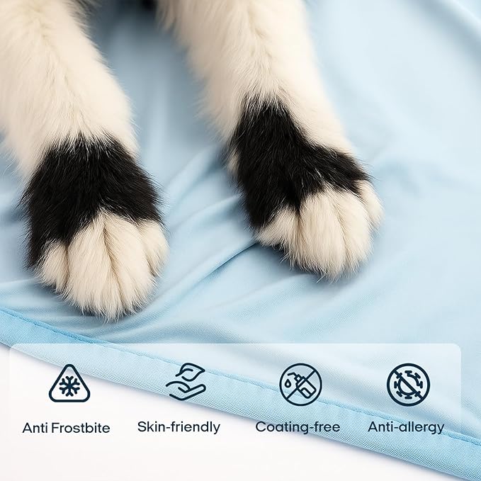 Zonli Premium Cooling Blanket for Dogs-Lightweight Fluffy Pet Throw & Bed Cover,Cooling Mat for Dogs,Cats&Puppies - Breathable,Durable Summer Blanket-Oversized 39"×55" Pet Pad, Machine Washable (Blue)