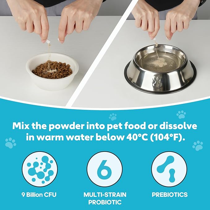 Probiotics for Cats - Cat Probiotic Supplement for Digestive & Gut Support, Diarrhea Relief, Immunity Booster, Cat Probiotic Powder with 9 Billion CFU and Prebiotics, 60 Capsules