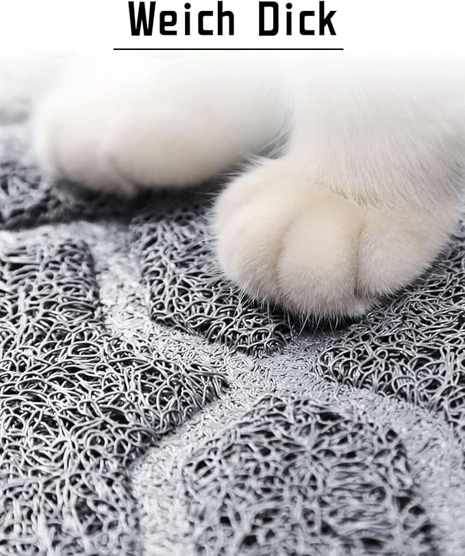 Yimobra Cat Litter Mat, 35.4"x23.6" Litter Box Mat with Litter Lock Mesh, Soft Cat Litter Mat Litter Trapping Mat, Easy to Clean, Non-Slip, Water Resistant, Litter Free Floors, Grey