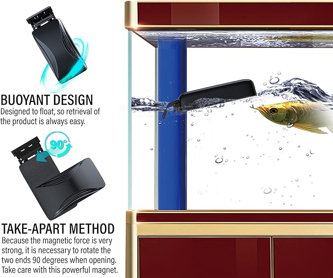 Aquarium Super Strong Magnetic Cleaner Glass Fish Tank Megnet Brush Algae with Scraper Floating Brush Medium