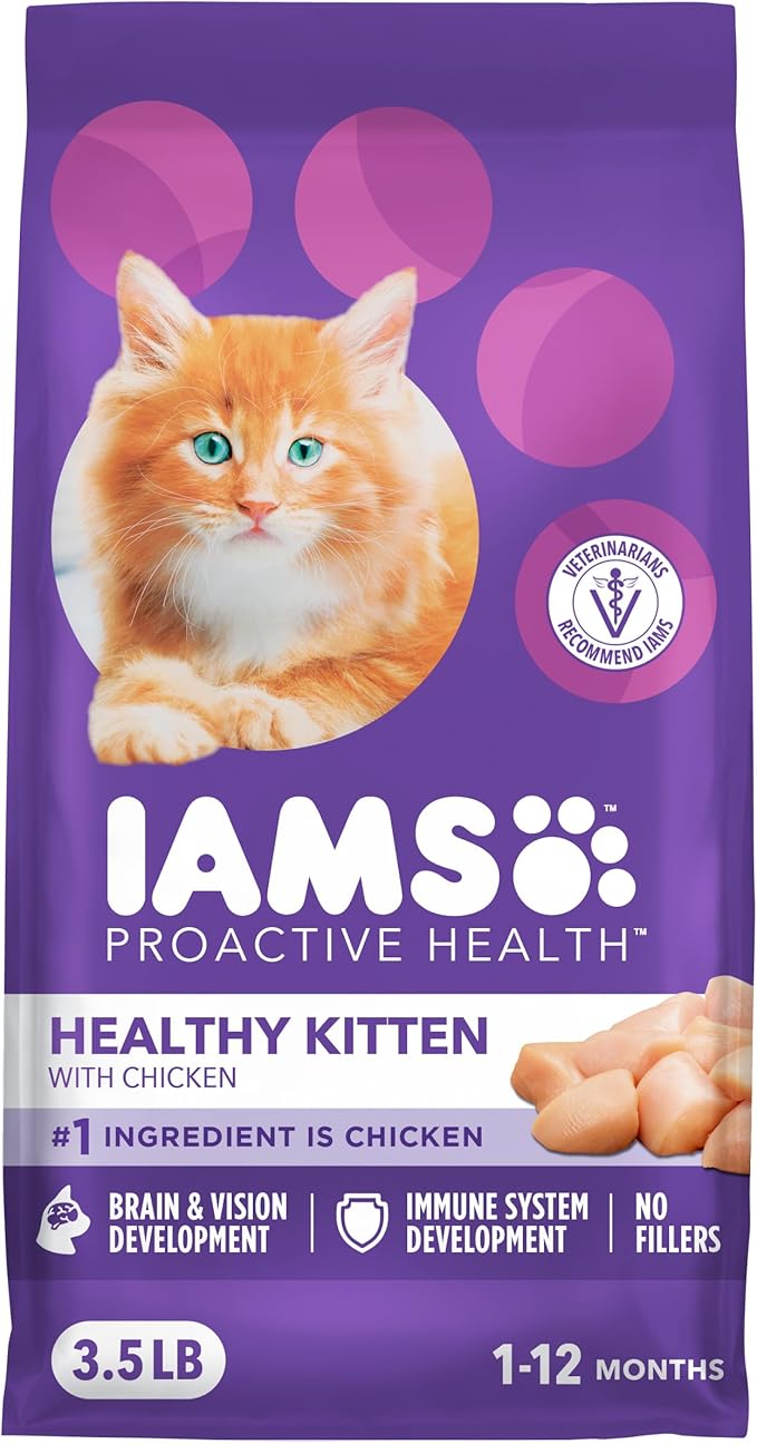 IAMS Proactive Health Healthy Kitten Dry Cat Food with Chicken, 3.5 lb. Bag
