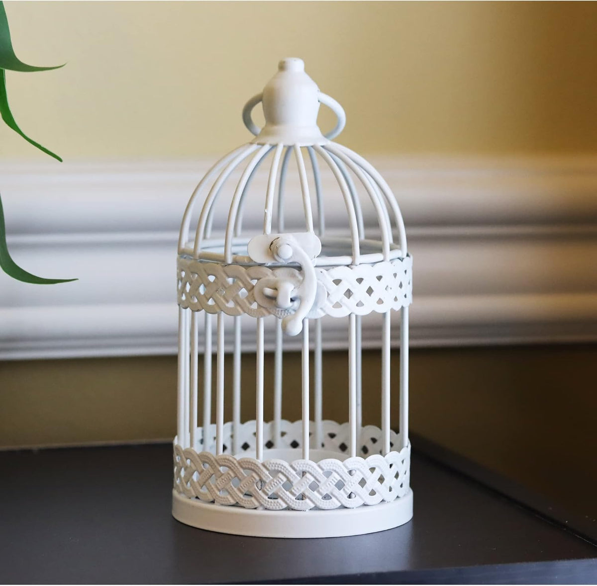 Vela Lanterns Bird Cage Decor Candle Holder Lantern Decorative Wedding Table Centerpiece Decorations, White, Small, Set of 4