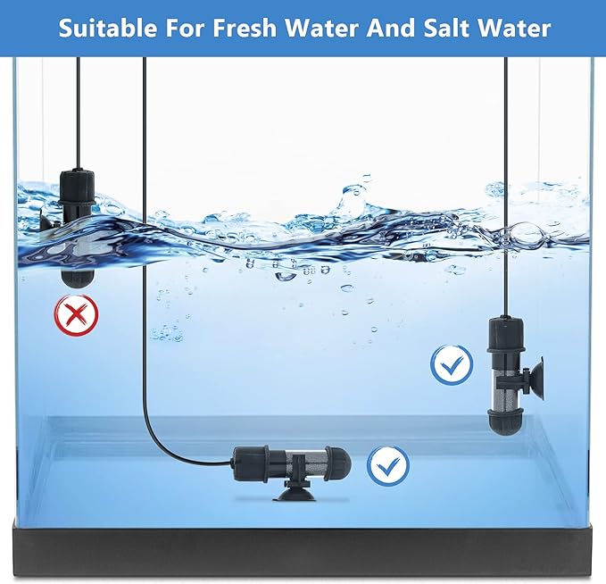 hygger Small Aquarium Betta Heater, Submersible Fish Tank Heater 10W/25W/50W/100W with LED Digital Display, Suitable for Marine Saltwater and Freshwater up to 5/10/16/26 Gallon