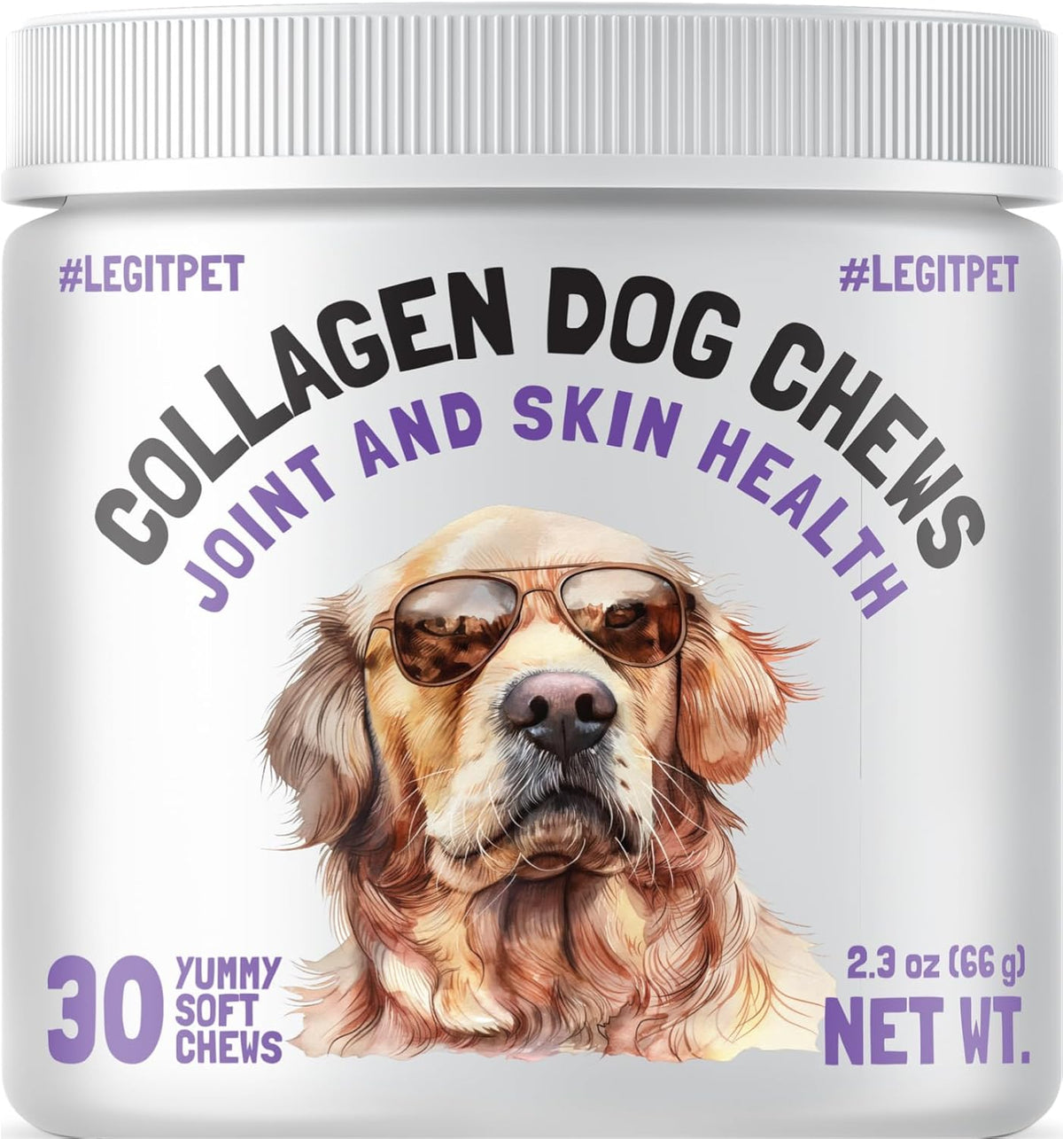 Collagen Dog Chews for Joint & Skin Health 30 Soft Chews All Breeds Mobility, Cartilage Repair & Pain Relief Hip & Joint Skin Coat Anti-inflammatory Support Eggshell Membrane Senior & Adult Dogs