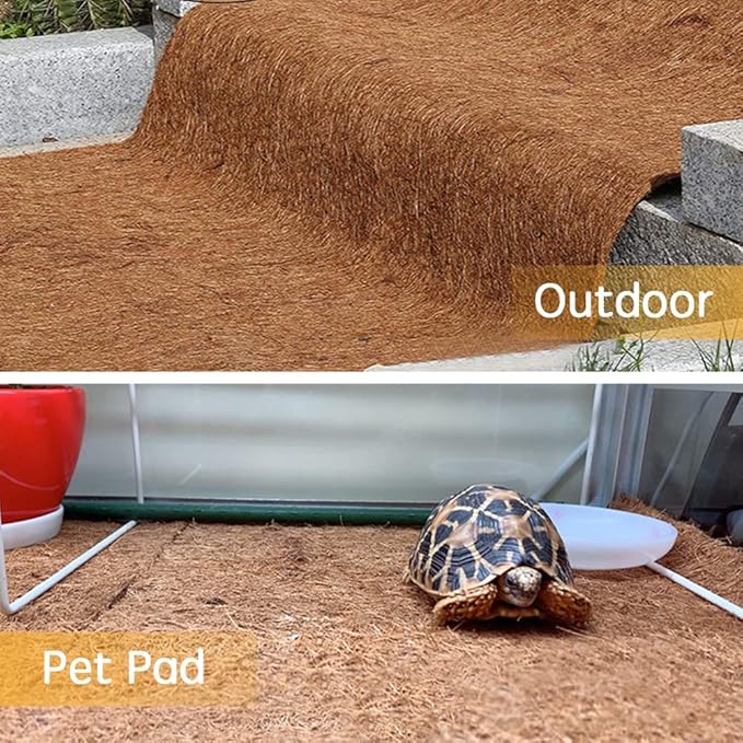 Coco Coir Liner, Yarrdfir 16x80 inch Natural Coconut Liners for planters Flower Basket, Natural Coconut Fiber mat, Garden Decoration, Animal pet pad, Reptile Carpet